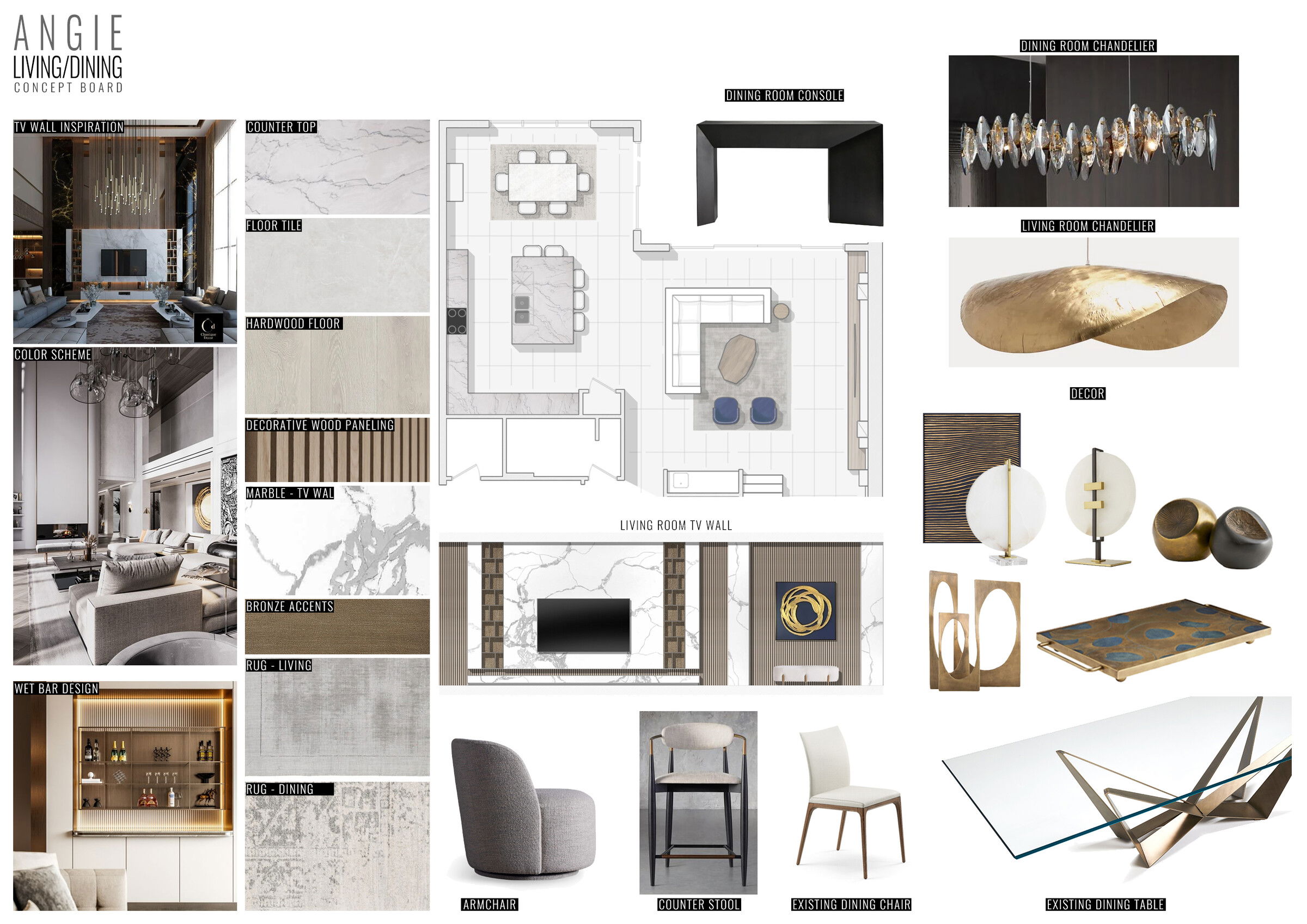 Online Designer Combined Living/Dining Interior Design Ideas