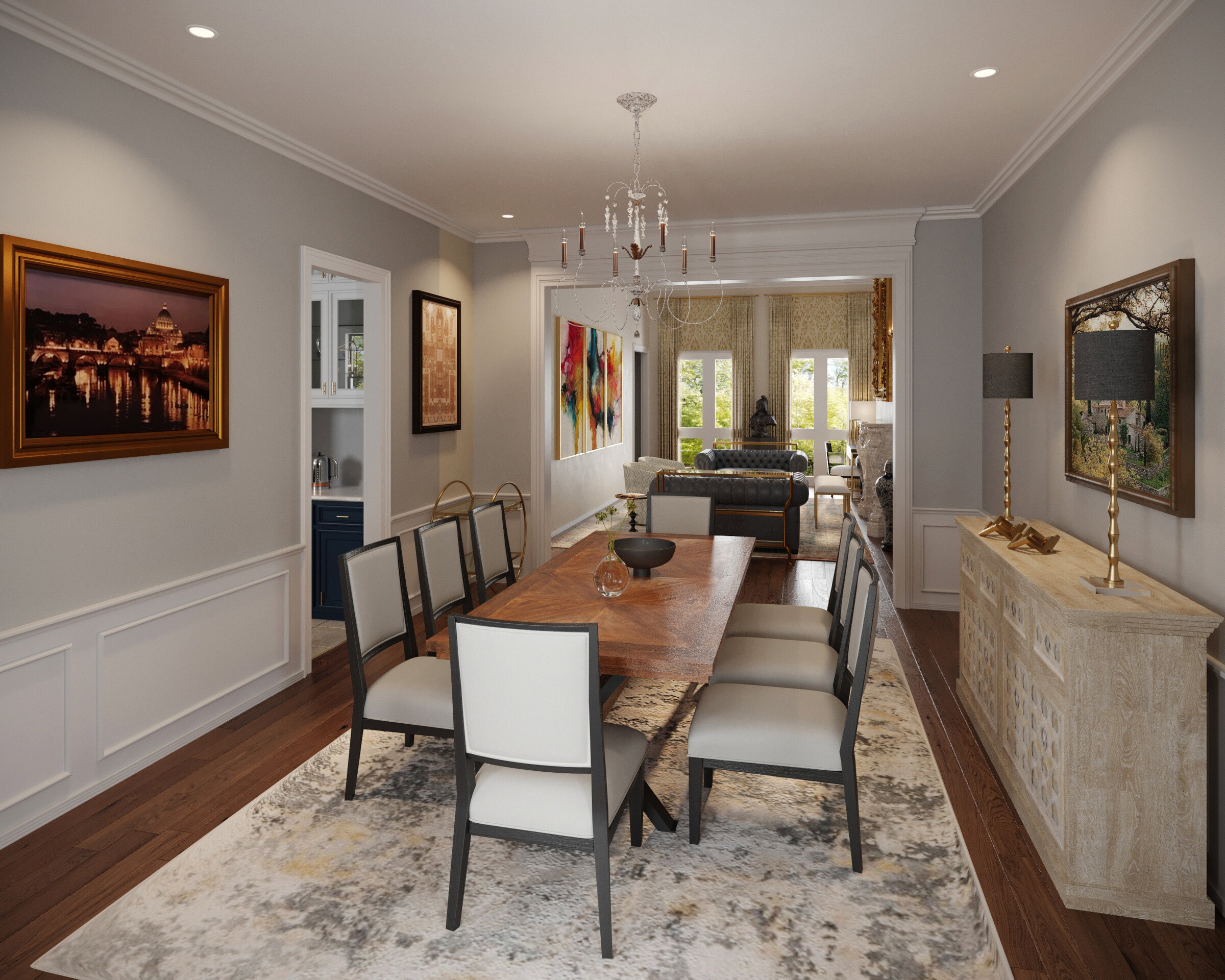 Diseño Ecléctico de Hogar con Comedor Formal - Miniatura