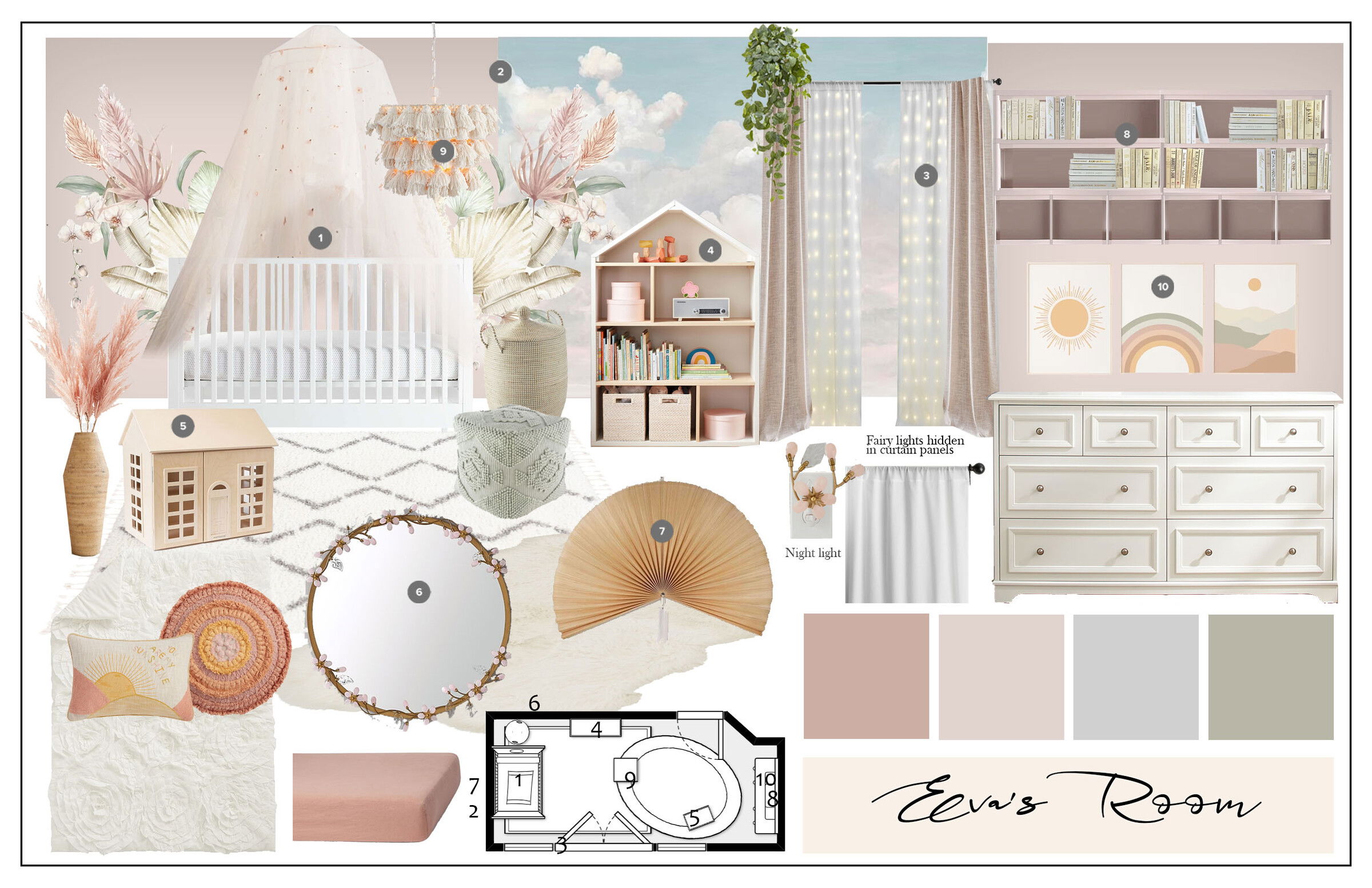 Contemporary Dreamy Pink Nursery Design Casey H. Moodboard 1 thumb