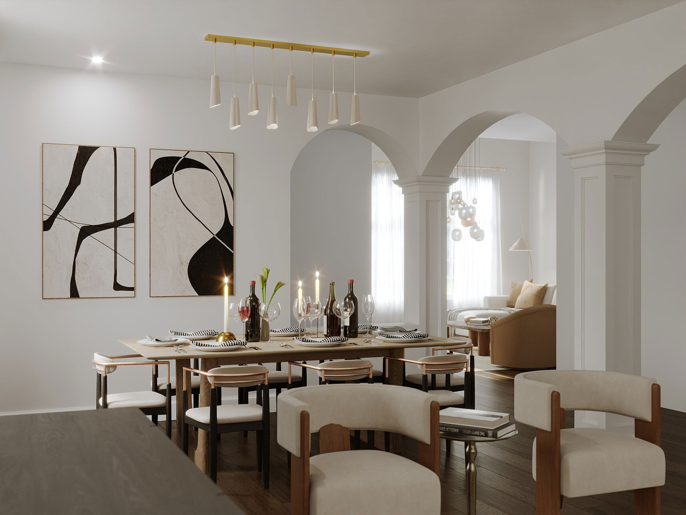 Online Designer Combined Living/Dining 3D Model 3