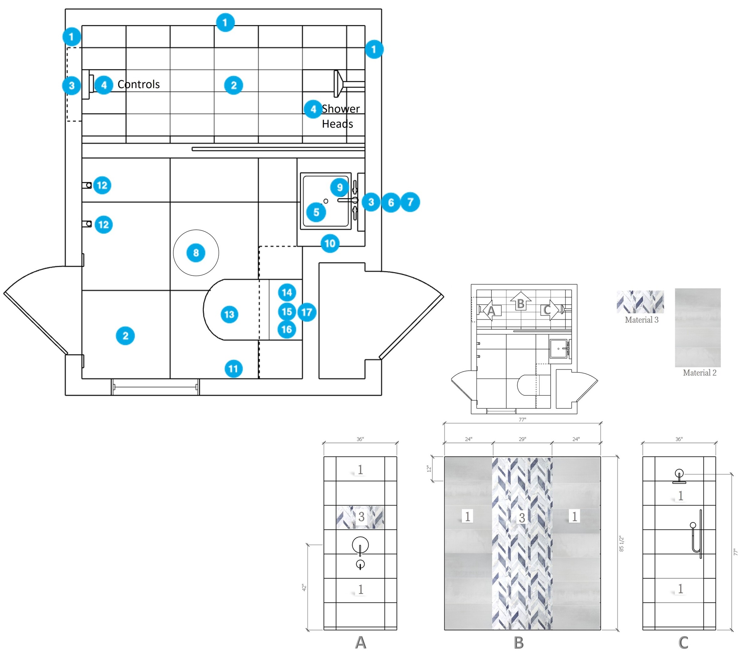Online Designer Bathroom Floorplan