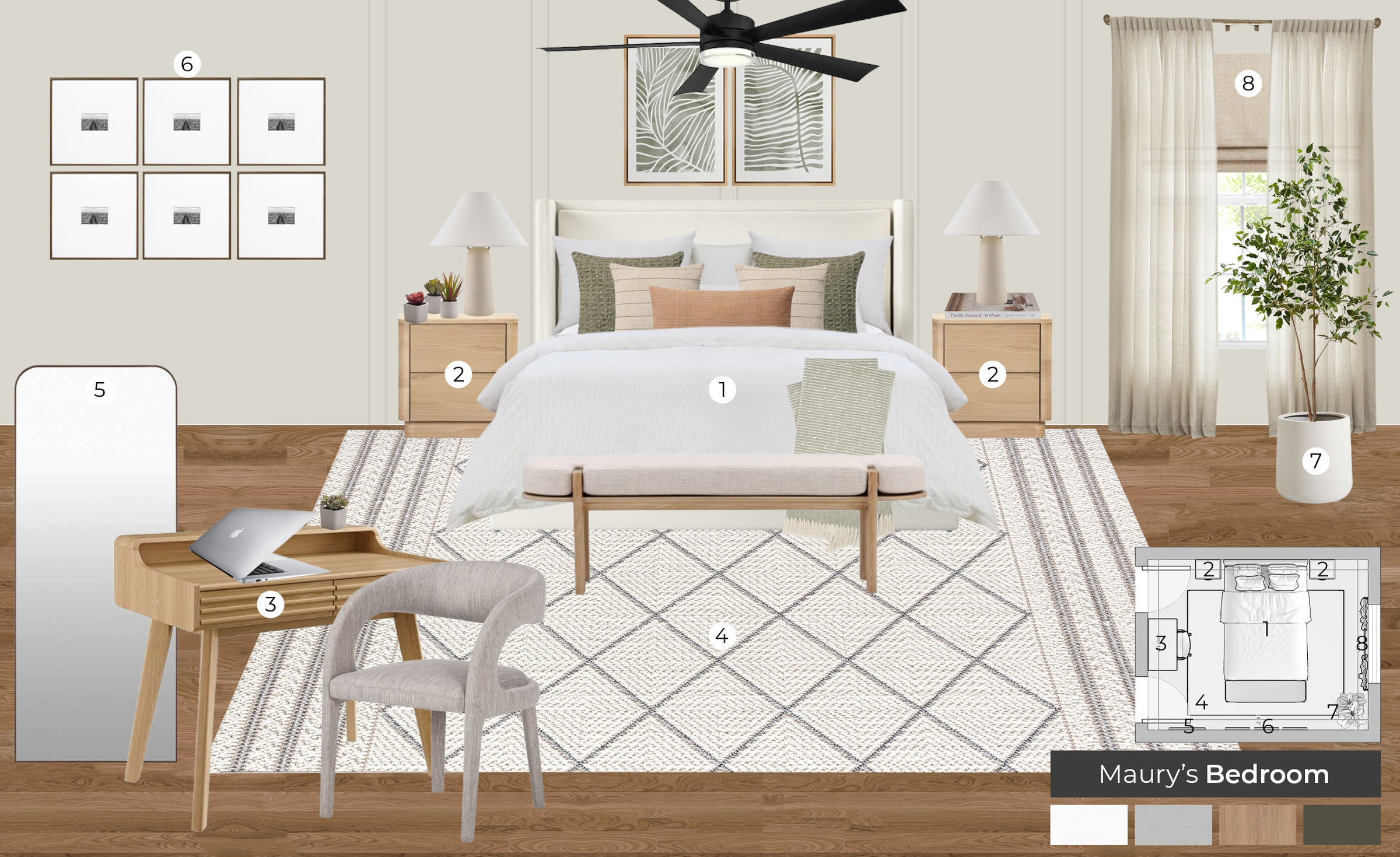 Light & Airy Scandinavian Guest Bedroom Remodel Carine C. Moodboard 1 thumb