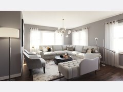 Elegant and Sophisticated Living Room Rendering thumb