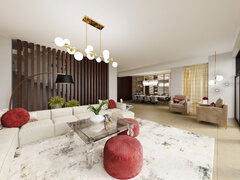 Contemporary Classic Interior Design Rendering thumb