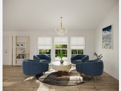 Vaulted Ceiling Home with Dreamy Girl Room Rendering thumb