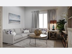Elegant transitional living room and bedroom design Rendering thumb