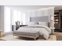 Bright and Modern Master Bedroom & Closet Design Rendering thumb