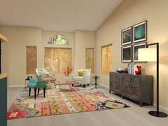Colorful Eclectic Living Room Rendering thumb