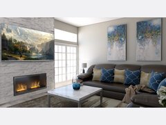 Transitional Living Room with Blue Accents Rendering thumb