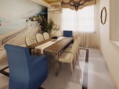 Elegant Traditional Living and Dining Design Rendering thumb