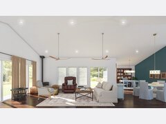 Open Contemporary Living/Dining Space Rendering thumb