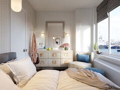 Contemporary, Classy & Natural Bedroom Design Project Rendering thumb