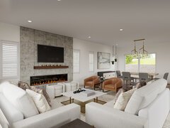Contemporary Home with Accent Fireplace Wall Rendering thumb