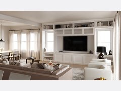 White and Neutral Living Room Design Rendering thumb
