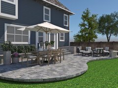 Stone Patio with Fire Pit Design Idea Rendering thumb