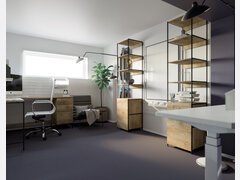 Industrial Small Home Office Design Rendering thumb