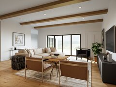 Casual Chic Living & Dining Room Design Rendering thumb