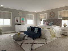 Transitional with Neutral Colors Master Bedroom Rendering thumb