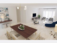 优雅和现代客厅呈现拇指