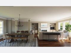 Transitional Bright Combined Living and Dining Room Rendering thumb