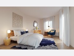 Contemporary Organic Master Bedroom & Kids Room Rendering thumb