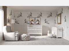 中性和平静的幼儿园设计呈现拇指