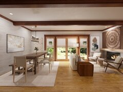 Rustic Zen Home Interior Design Rendering thumb