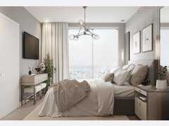 Elegant Silver Wallpaper Bedroom Design Rendering thumb