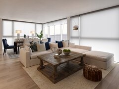 Transitional Living, Bedroom and Home Office Design Rendering thumb