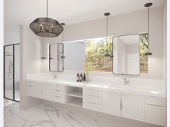 Sleek White Porcelain Bathroom Design Rendering thumb