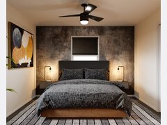 Modern Masculine Bedroom interior Design Rendering thumb