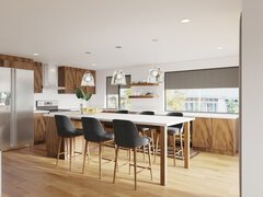 Mid Century Modern Kitchen and Dining Design Rendering thumb