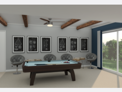 Sleek and Modern Game Room Design Rendering thumb