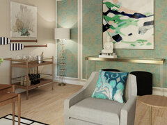 Eclectic Transitional Living Space Design Rendering thumb