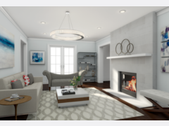 尼尔。现代白色客厅设计呈现拇指