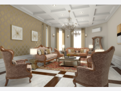 Traditional Living Room Rendering thumb