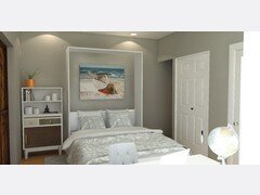 Sophisticated Guest Bedroom and Office Rendering thumb