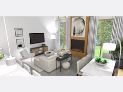 Sophisticated Combined Living/ Dining Room Rendering thumb