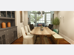 Rustic/Eclectic Dining and Living Design Rendering thumb