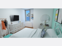 蒂尔的女孩卧室室内设计在线渲染的拇指