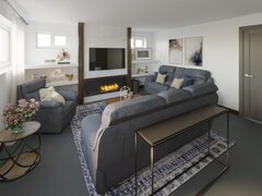 Comfortable Transitional living Room Design Rendering thumb