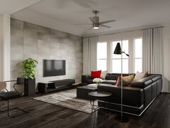 Masculine Contemporary Living & Dining Combo Rendering thumb