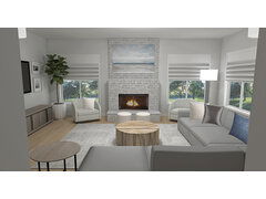 Modern Family Room & Foyer Transformation Rendering thumb