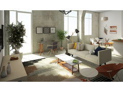 神奇的斯堪的纳维亚客厅/饭厅呈现拇指