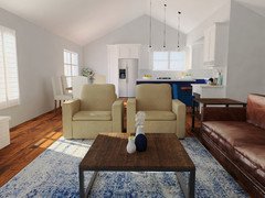 Minimal Living Room Interior Design Rendering thumb