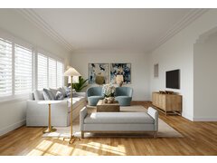 Classic Coastal Living Room Interior Design Rendering thumb