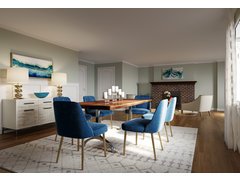 Contemporary Blue Accented Living/Dining  Rendering thumb