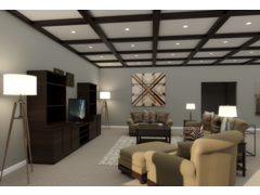 Traditional and comfortable basement bar and living room  Rendering thumb