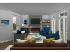 Eclectic with Blue Accents Living Room Rendering thumb