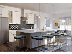 Contemporary Kitchen and Dining Room Design Rendering thumb